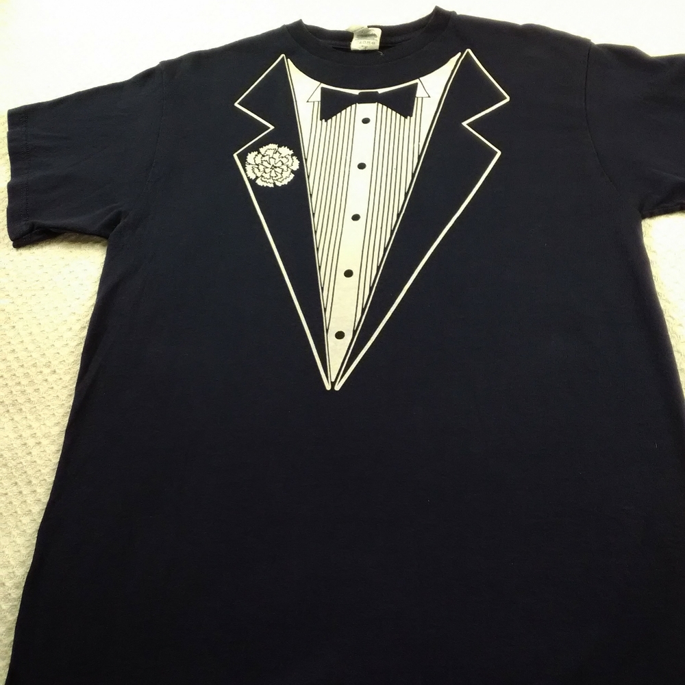 TUXEDO VINTAGE MENS GRAPHIC TEE  DARK BLUE - Picture 6 of 7